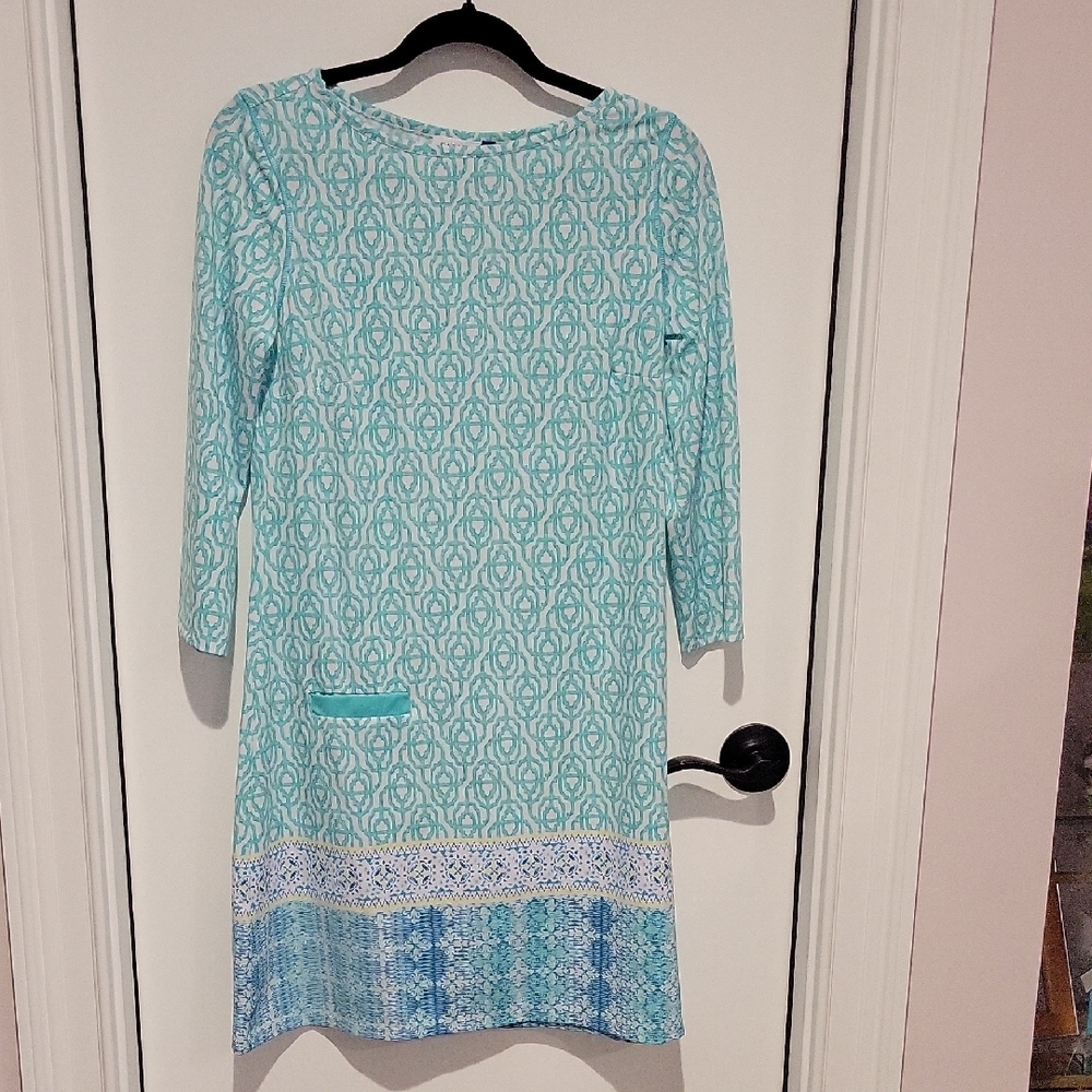 Cabana Life Aqua Patterned Dress